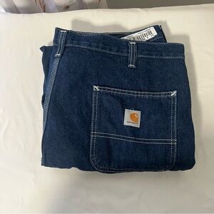 Carhartt Men’s 38/30 Dungaree Fit Relaxed Work Jeans in Dark Wash 382-83